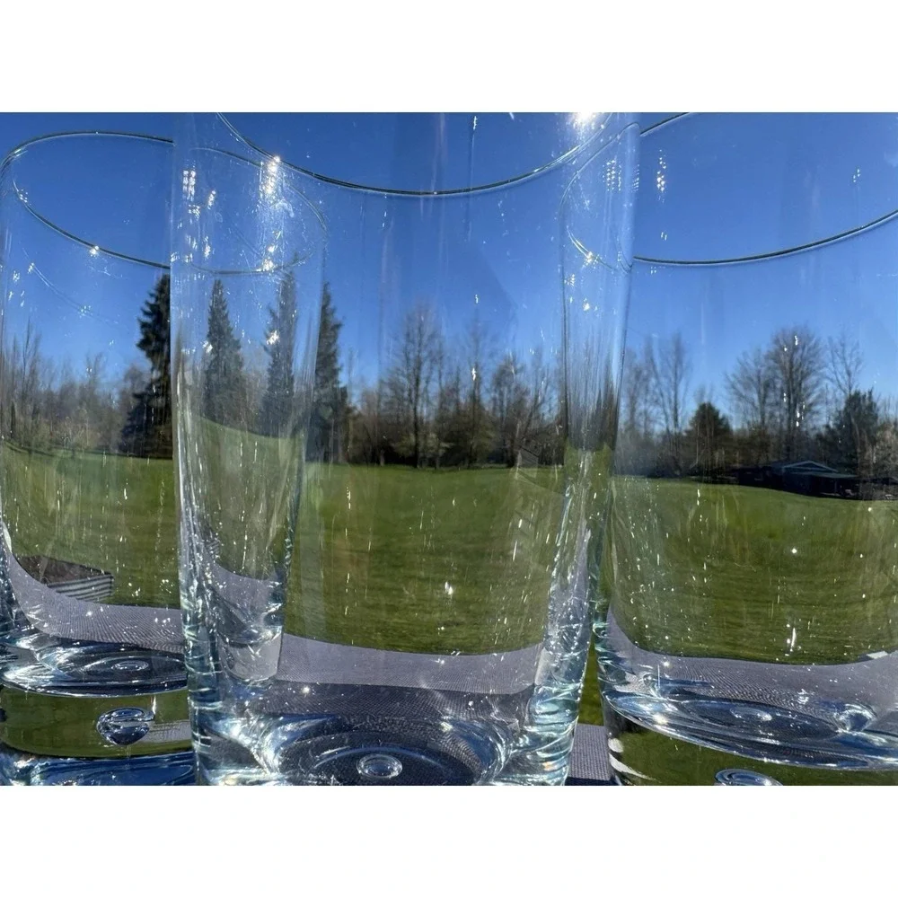 Set of 5 Bormioli Rocco  Luna Cooler Glasses Highball Bubble Weighted Bottom